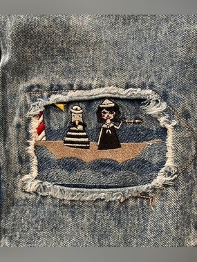 DA+PP Princess Polly Embroidered Patch Denim Jeans RARE